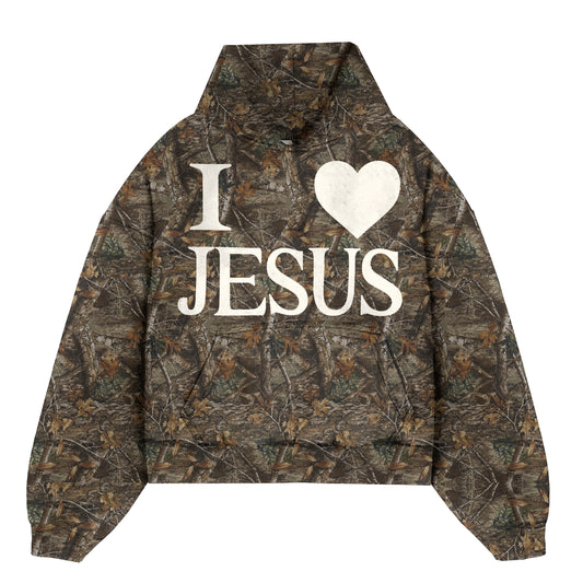 I ❤️Jesus Camo Hoodie